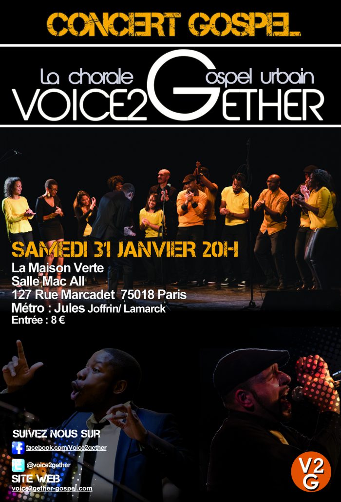 concerts gospel voice2gether théâtre de l'alliance