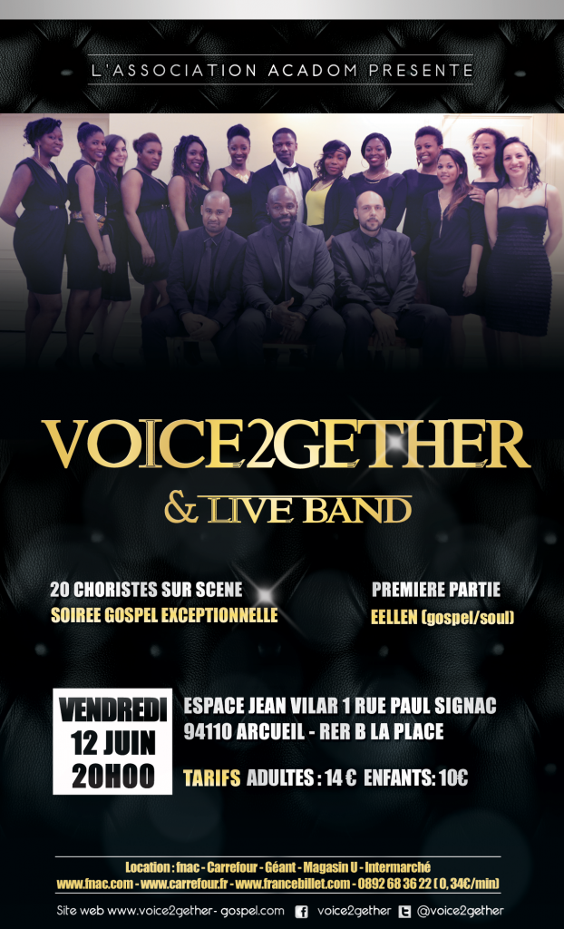 VOICE2GETHER & LIVE BAND, la chorale gospel urbain en concert